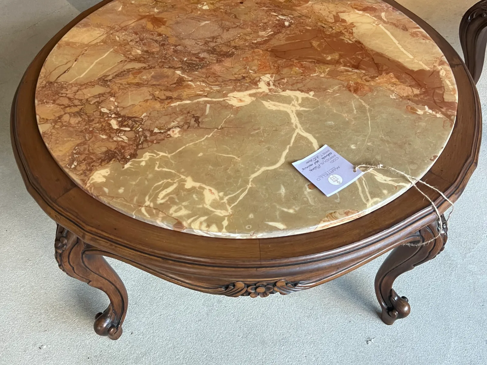 Vintage carved solid-wood coffee table